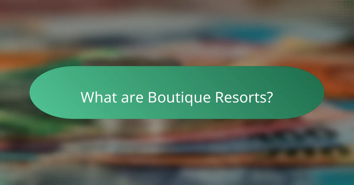 What are Boutique Resorts?