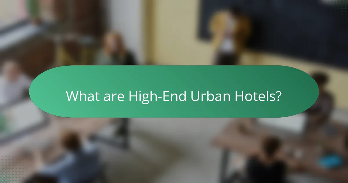 What are High-End Urban Hotels?