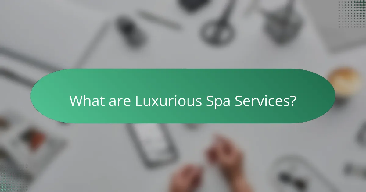 What are Luxurious Spa Services?