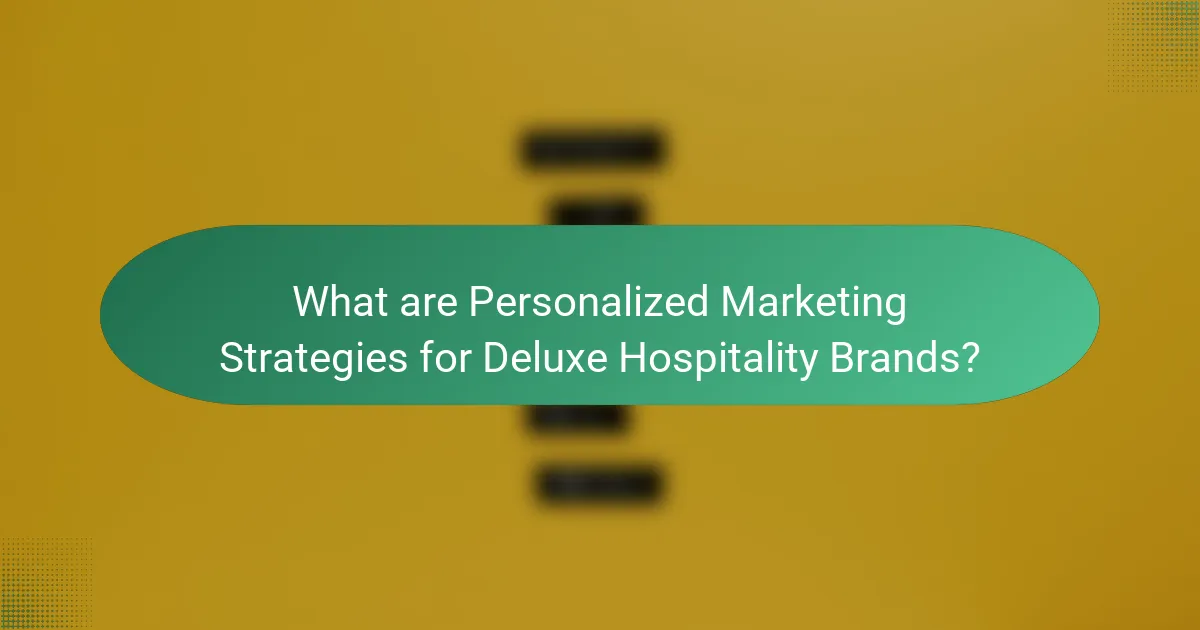 What are Personalized Marketing Strategies for Deluxe Hospitality Brands?