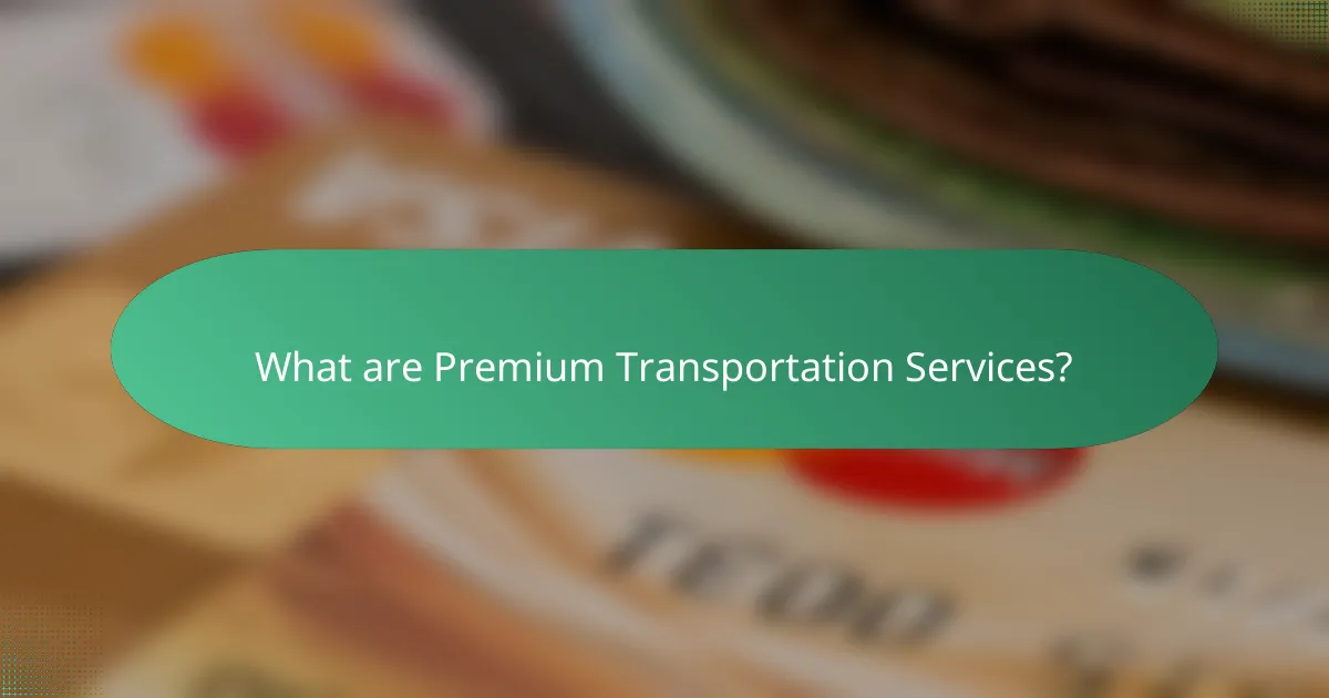 What are Premium Transportation Services?
