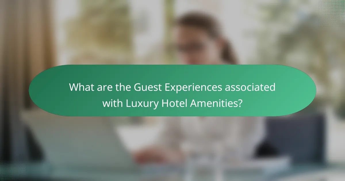 What are the Guest Experiences associated with Luxury Hotel Amenities?