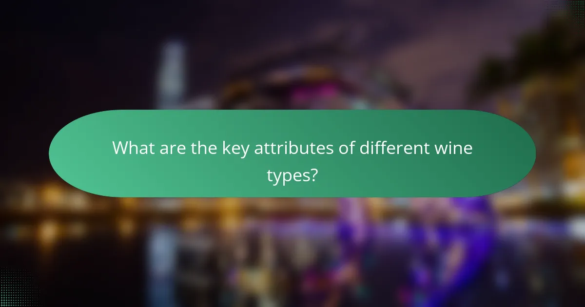 What are the key attributes of different wine types?