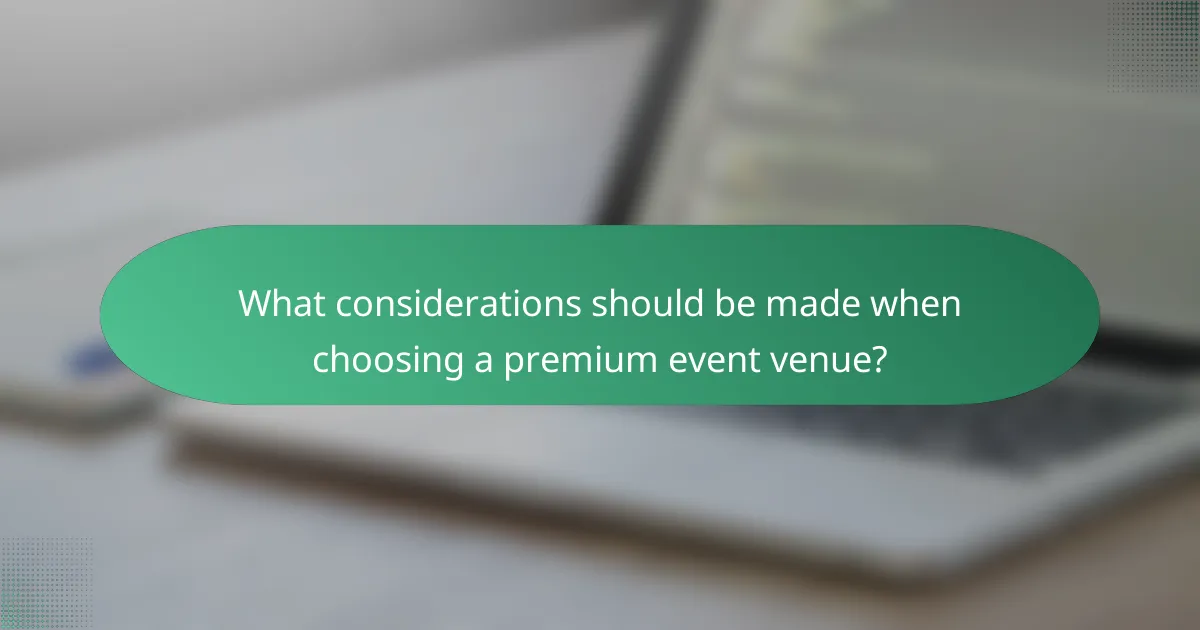 What considerations should be made when choosing a premium event venue?