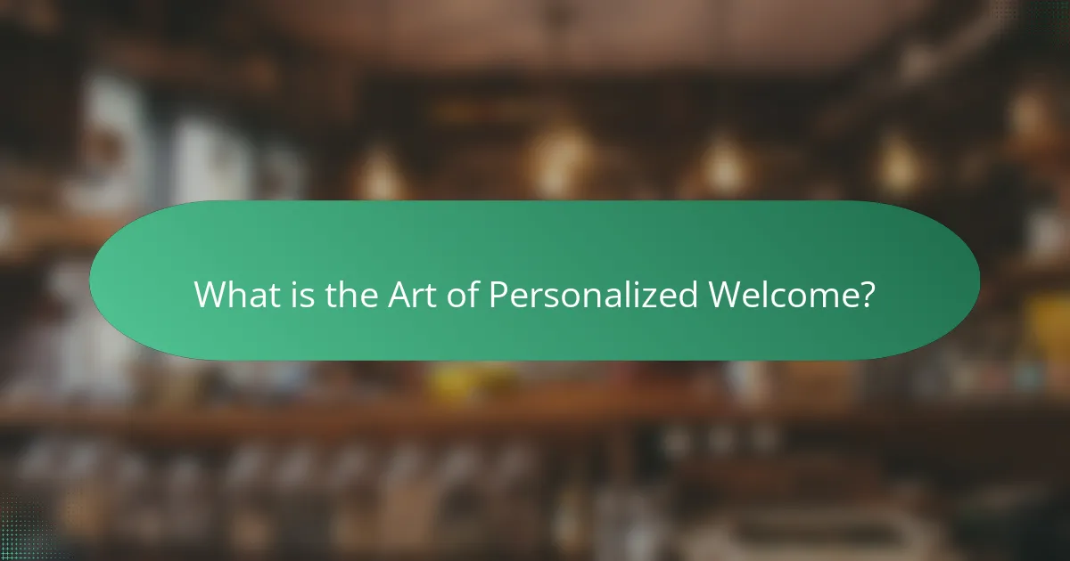 What is the Art of Personalized Welcome?