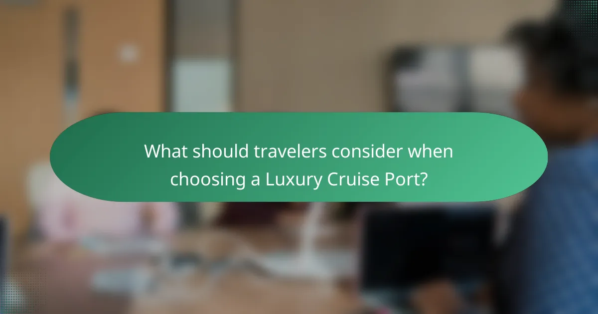 What should travelers consider when choosing a Luxury Cruise Port?