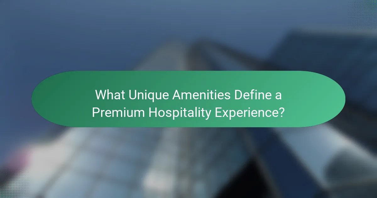 What Unique Amenities Define a Premium Hospitality Experience?