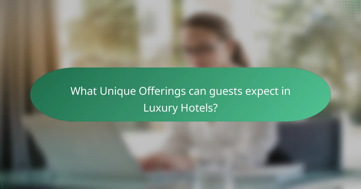 What Unique Offerings can guests expect in Luxury Hotels?