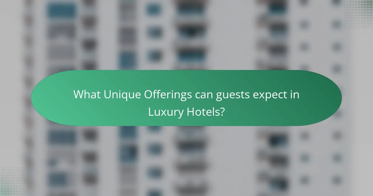 What Unique Offerings can guests expect in Luxury Hotels?